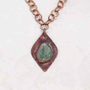 ETRO MILANO #40148 Copper Link Stone Necklace